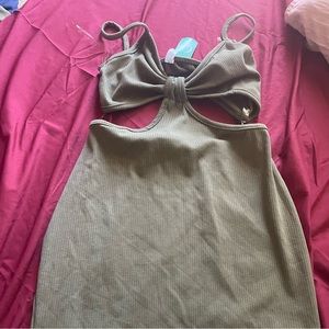 NWT FashionQ olive green dress size large